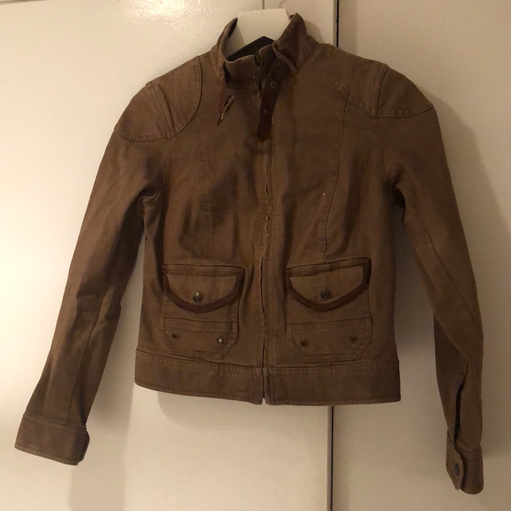 Ralph Lauren camel denim biker jacket